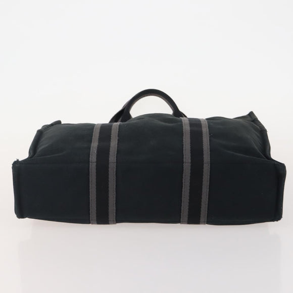HERMES Fourre Tout MM Hand Bag Canvas 3 Set Red Black gray Auth BA12032