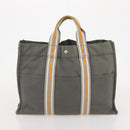 HERMES Fourre Tout MM Hand Bag Canvas 3 Set Red Black gray Auth BA12032-16