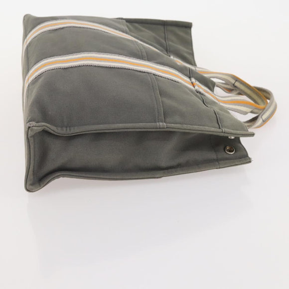 HERMES Fourre Tout MM Hand Bag Canvas 3 Set Red Black gray Auth BA12032