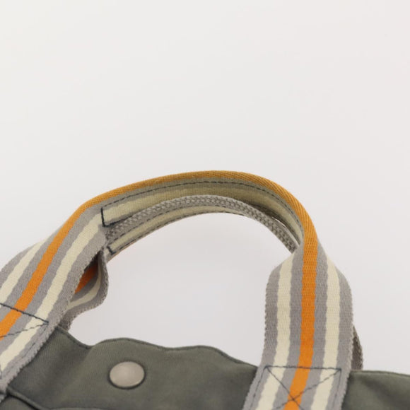 HERMES Fourre Tout MM Hand Bag Canvas 3 Set Red Black gray Auth BA12032