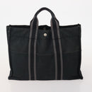 HERMES Fourre Tout MM Hand Bag Canvas 3 Set Red Black gray Auth BA12032-9