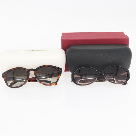 Salvatore Ferragamo Chloe Sunglasses plastic 2 Set Brown Auth BA12033