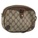 GUCCI GG Supreme Web Sherry Line Bag PVC Beige Gold 89 02 066 Auth BA12034-1