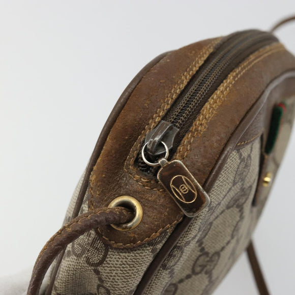 GUCCI GG Supreme Web Sherry Line Bag PVC Beige Gold 89 02 066 Auth BA12034