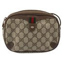 GUCCI GG Supreme Web Sherry Line Bag PVC Beige Gold 89 02 066 Auth BA12034-2