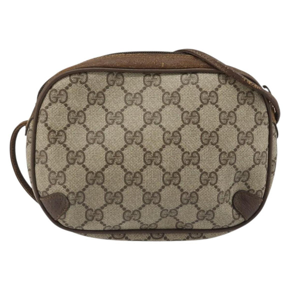 GUCCI GG Supreme Web Sherry Line Bag PVC Beige Gold 89 02 066 Auth BA12034