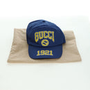 GUCCI Cap Canvas Blue 730186 Auth BA12036A-12