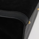 GUCCI Bamboo Hand Bag Suede Black Gold 002 1186 0260 Auth BA12037-9
