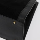 GUCCI Bamboo Hand Bag Suede Black Gold 002 1186 0260 Auth BA12037-16