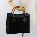 GUCCI Bamboo Hand Bag Suede Black Gold 002 1186 0260 Auth BA12037-24