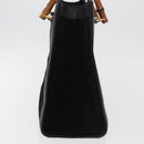 GUCCI Bamboo Hand Bag Suede Black Gold 002 1186 0260 Auth BA12037-4