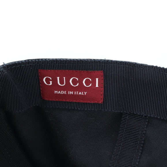 GUCCI Cap Canvas Black Auth BA12038A