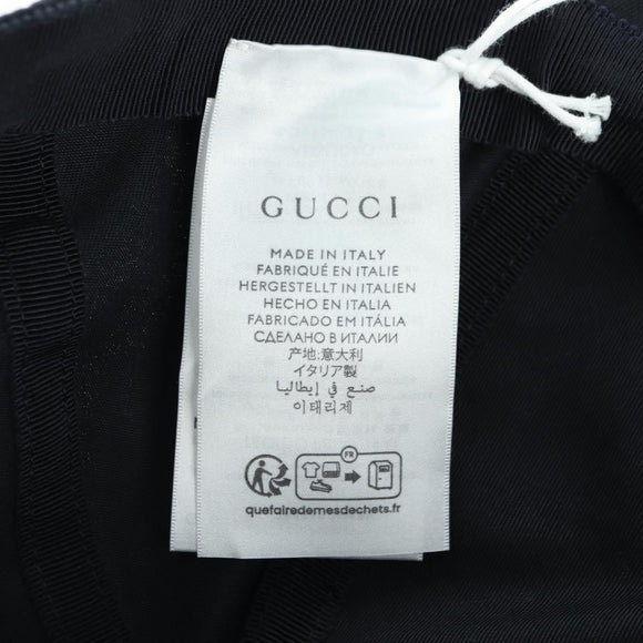 GUCCI Cap Canvas Black Auth BA12038A