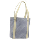 BVLGARI Logo Mania Tote Bag Canvas Light Blue Silver Auth BA12043A-1