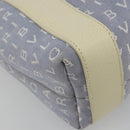 BVLGARI Logo Mania Tote Bag Canvas Light Blue Silver Auth BA12043A-14
