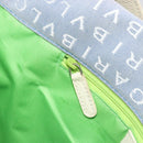 BVLGARI Logo Mania Tote Bag Canvas Light Blue Silver Auth BA12043A-21
