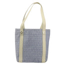 BVLGARI Logo Mania Tote Bag Canvas Light Blue Silver Auth BA12043A-13