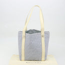 BVLGARI Logo Mania Tote Bag Canvas Light Blue Silver Auth BA12043A-12