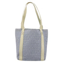 BVLGARI Logo Mania Tote Bag Canvas Light Blue Silver Auth BA12043A-2