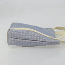 BVLGARI Logo Mania Tote Bag Canvas Light Blue Silver Auth BA12043A-3