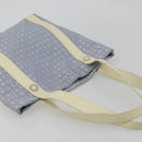 BVLGARI Logo Mania Tote Bag Canvas Light Blue Silver Auth BA12043A-6