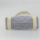 BVLGARI Logo Mania Tote Bag Canvas Light Blue Silver Auth BA12043A-5