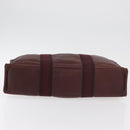 HERMES Fourre Tout MM Hand Bag Canvas Bordeaux Silver Auth BA12044A-5
