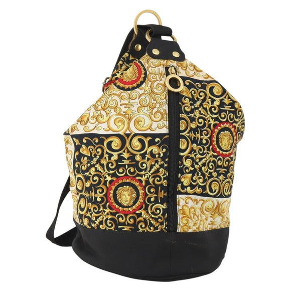 VERSACE Shoulder Bag Canvas Multicolor Gold Auth BA12046A