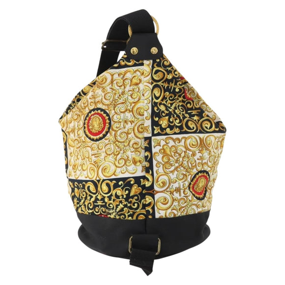 VERSACE Shoulder Bag Canvas Multicolor Gold Auth BA12046A