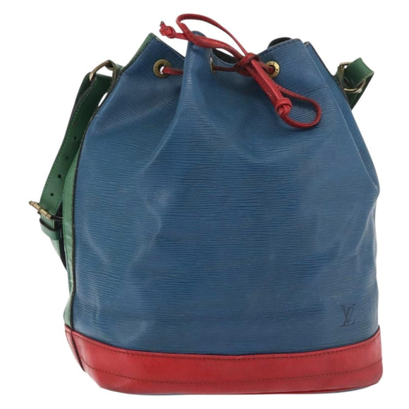 LOUIS VUITTON Epi Tricolor Noe Shoulder Bag Blue Red Green M44082 Auth BA12048
