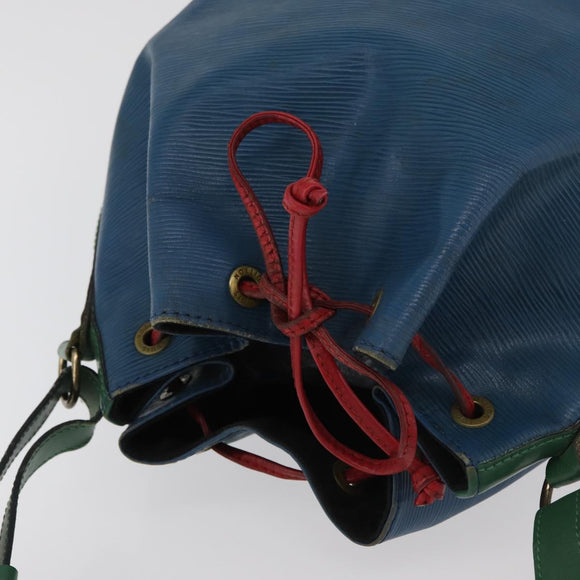 LOUIS VUITTON Epi Tricolor Noe Shoulder Bag Blue Red Green M44082 Auth BA12048