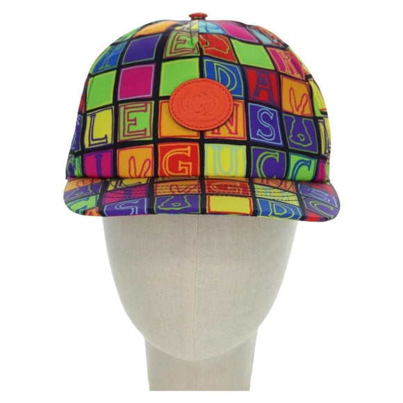 GUCCI Cap Canvas Multicolor 730186 Auth BA12052M