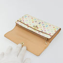 LOUIS VUITTON Multicolor Portefeuille Sarah Wallet White M93532 LV Auth BA12053-9