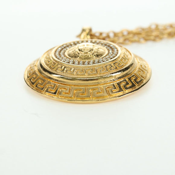 Gianni Versace Necklace metal Gold Tone Auth BA12056V