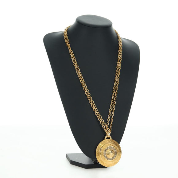 Gianni Versace Necklace metal Gold Tone Auth BA12056V