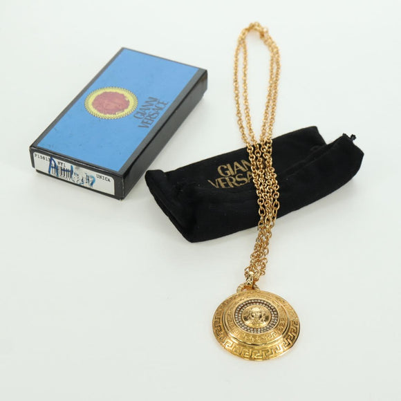 Gianni Versace Necklace metal Gold Tone Auth BA12056V