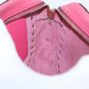 VALENTINO Rock Studs Chain Shoulder Bag Leather Pink Gold Auth BA12057A-18