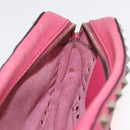 VALENTINO Rock Studs Chain Shoulder Bag Leather Pink Gold Auth BA12057A-19