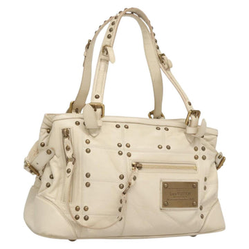 LOUIS VUITTON Rivette Hand Bag Leather White Ecru M95345 LV Auth BA1206