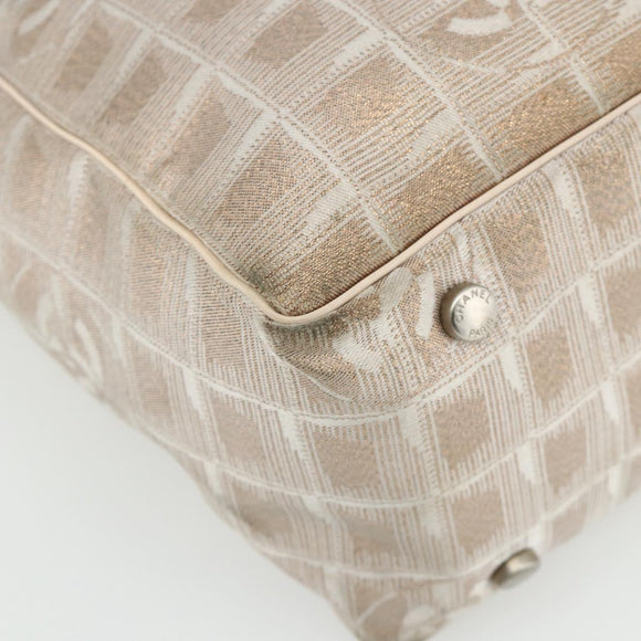 CHANEL New Travel line Tote Bag Nylon Pink Silver CC Auth BA12064A