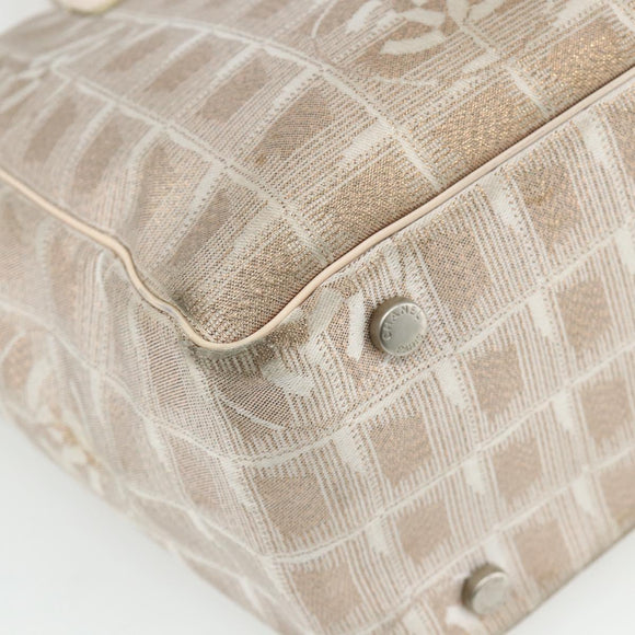 CHANEL New Travel line Tote Bag Nylon Pink Silver CC Auth BA12064A