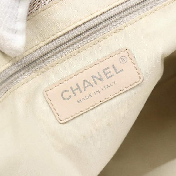 CHANEL New Travel line Tote Bag Nylon Pink Silver CC Auth BA12064A