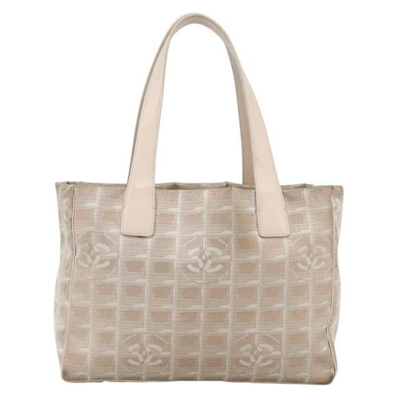 CHANEL New Travel line Tote Bag Nylon Pink Silver CC Auth BA12064A