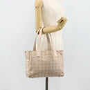 CHANEL New Travel line Tote Bag Nylon Pink Silver CC Auth BA12064A-23