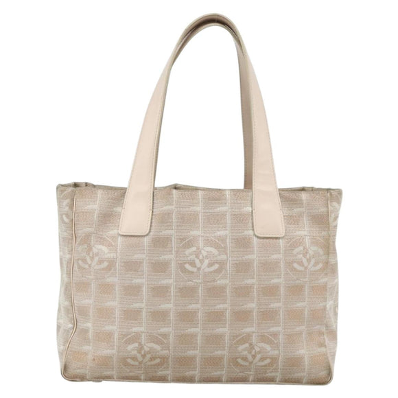 CHANEL New Travel line Tote Bag Nylon Pink Silver CC Auth BA12064A