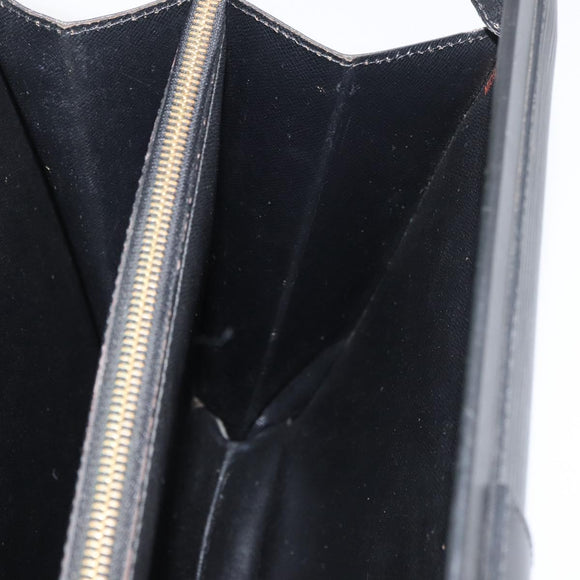 LOUIS VUITTON Epi Serviette Fermoir Business Bag Black M54352 LV Auth BA12065