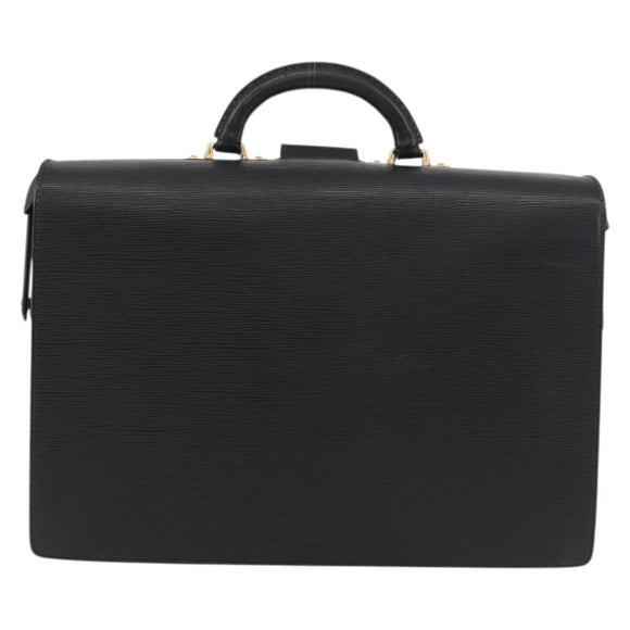 LOUIS VUITTON Epi Serviette Fermoir Business Bag Black M54352 LV Auth BA12065