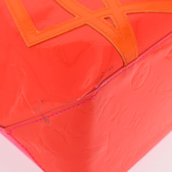 LOUIS VUITTON Monogram Vernis Fluo Reade MM Hand Bag Pink M91900 Auth BA12066A