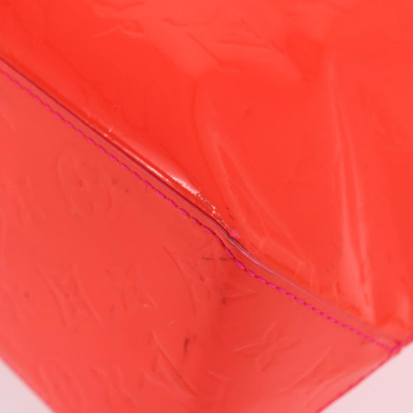 LOUIS VUITTON Monogram Vernis Fluo Reade MM Hand Bag Pink M91900 Auth BA12066A