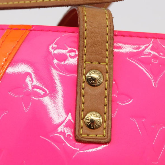 LOUIS VUITTON Monogram Vernis Fluo Reade MM Hand Bag Pink M91900 Auth BA12066A